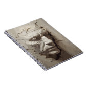 Menschliches Gesicht, das vom alten Plaster herrüh Notizblock (Rechte Seite)