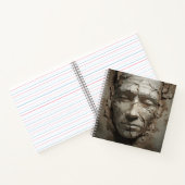 Menschliches Gesicht, das vom alten Plaster herrüh Notizblock (Innenseite)