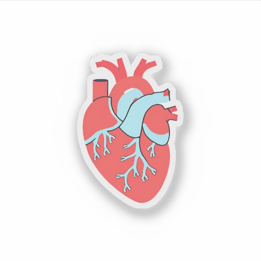 Menschliches Herz Aufkleber (Vorderseite)