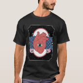 Menschliches Herz mit Auge T-Shirt (Vorderseite)