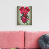 Menschliches Herz mit Rote Rose Blume surreale Kun Leinwanddruck (Insitu (Wohnzimmer))