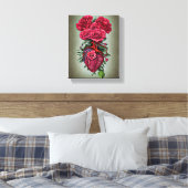 Menschliches Herz mit Rote Rose Blume surreale Kun Leinwanddruck (Insitu (Schlafzimmer))