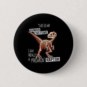 Menschliches Kostüm Dino Halloween Freakin Velocir Button