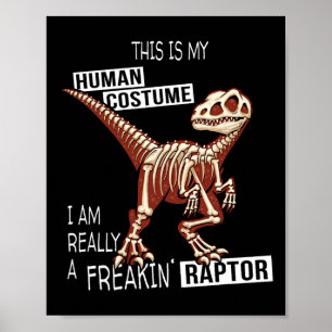 Menschliches Kostüm Dino Halloween Freakin Velocir Poster