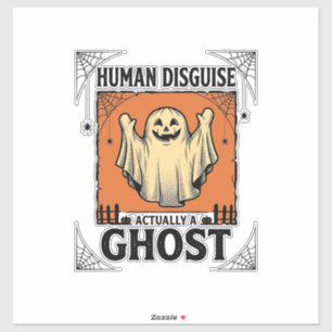 Menschliches Kostüm Gespenst Vintage Halloween Hum Aufkleber