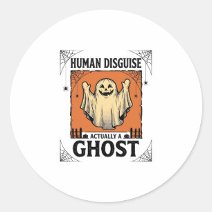 Menschliches Kostüm Gespenst Vintage Halloween Hum Runder Aufkleber