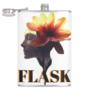 Menschliches Petal-Blume-Design einzigartig für - Flachmann