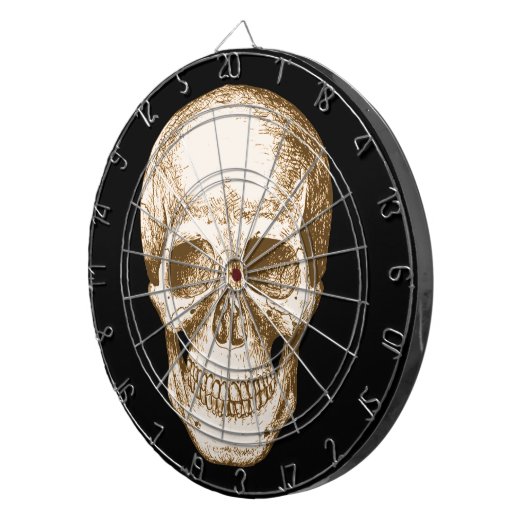 Menschliches Schädelgesicht des Sepia Dartscheibe (Vorderseite rechts)