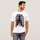 Menschliches Skeleton Ribcage Schwarzes mit T-Shirt (Vorne ganz)