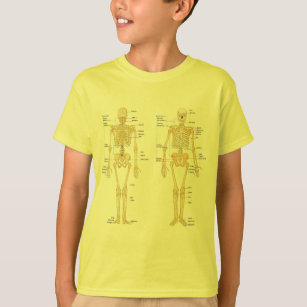 Menschliches Skelett beschriftet Anatomiediagramm T-Shirt