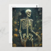 Menschliches Skelett in den Blume Postkarte (Vorne/Hinten)