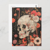 Menschliches Skelett in den Blume Postkarte (Vorne/Hinten)