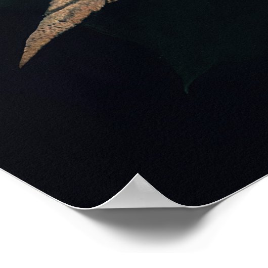 Menschliches Skelett und dunkelgotische Blätter Poster (Ecke)