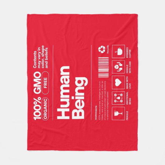 Menschsein Fleecedecke (Vorderseite)