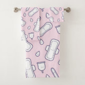 Mensturation Pink White Niedlich Period Tampon Mus Badhandtuch Set (Insitu)