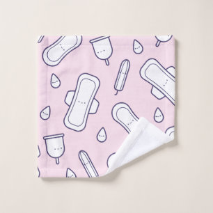 Mensturation Pink White Niedlich Period Tampon Mus Badhandtuch Set
