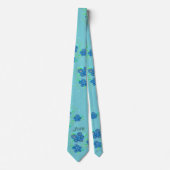 Menswear Mit Monogramm Blue Flower Krawatte (Vorderseite)