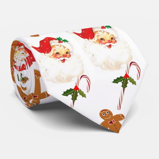 Mensweather Weihnachtsfeiertag Vintag Santa Krawatte (Gerollt)