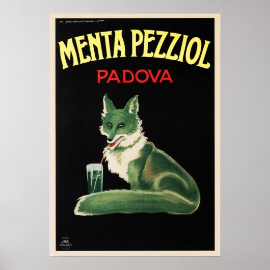 MENTA PEZZIOL PADOVA Vintages italienisches Liquor Poster (Vorne)