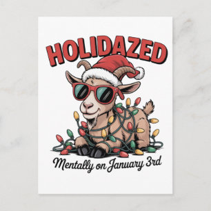 Mental am 3. Januar Lustige Weihnachtsziege Anima Postkarte