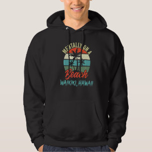 Mental am Strand von Waikiki Hawaii Sunset Palm Hoodie