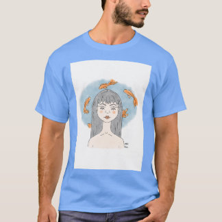 Mental Aquarius Fish Girl Meerjungfrau T-Shirt