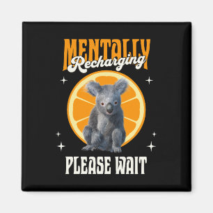 Mental Aufladender Introvertierter Koala-Entwurf Magnet