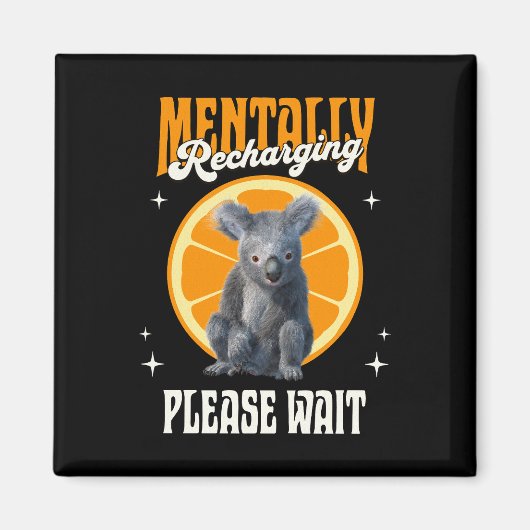 Mental Aufladender Introvertierter Koala-Entwurf Magnet (Vorne)
