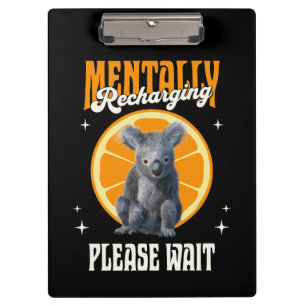Mental Aufladendes Introvertiertes Koala-Design Klemmbrett