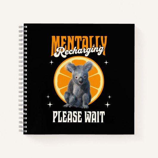 Mental Aufladendes Introvertiertes Koala-Design Notizblock (Vorderseite)