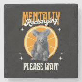 Mental Aufladendes Introvertiertes Koala-Design Steinuntersetzer (Vorderseite)