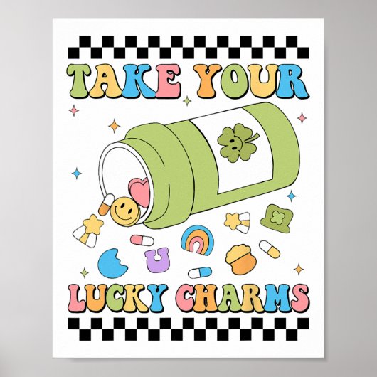 Mental Awareness Take Your Lucky Charm Pills Healt Poster (Vorne)