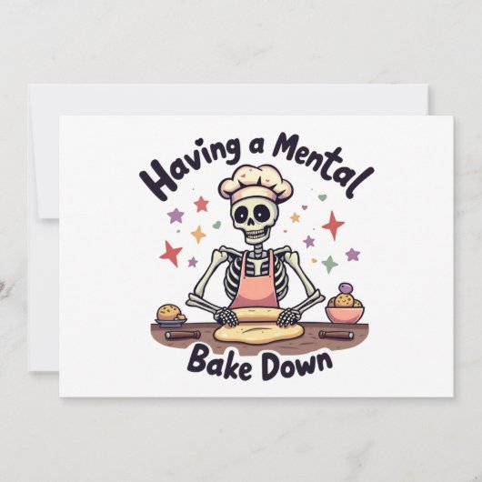 Mental Bake Down Stressed, gesegnet & oven Einladung (Vorderseite)