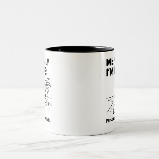 Mental bin ich hier lustig - Minimalistisch sein Zweifarbige Tasse (Mittel)
