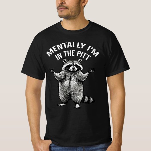 Mental bin ich im Pit Funny Raccoon | Mosh Pit T-Shirt (Vorderseite)