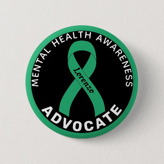Mental Health Awareness Advocate Black Button (Vorderseite)