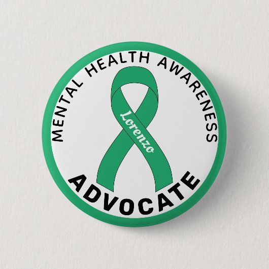 Mental Health Awareness Advocate White Button (Vorderseite)
