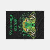 Mental Health Awareness Butterfly Green Ribbon Fleecedecke (Vorderseite (Horizontal))
