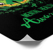Mental Health Awareness Butterfly Green Ribbon Poster (Ecke)