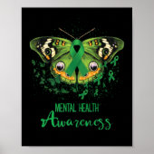 Mental Health Awareness Butterfly Green Ribbon Poster (Vorne)