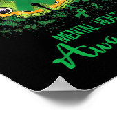 Mental Health Awareness Butterfly Green Ribbon Poster (Ecke)