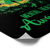 Mental Health Awareness Butterfly Green Ribbon Poster (Ecke)