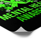 Mental Health Awareness Butterfly Green Ribbon Wom Poster (Ecke)