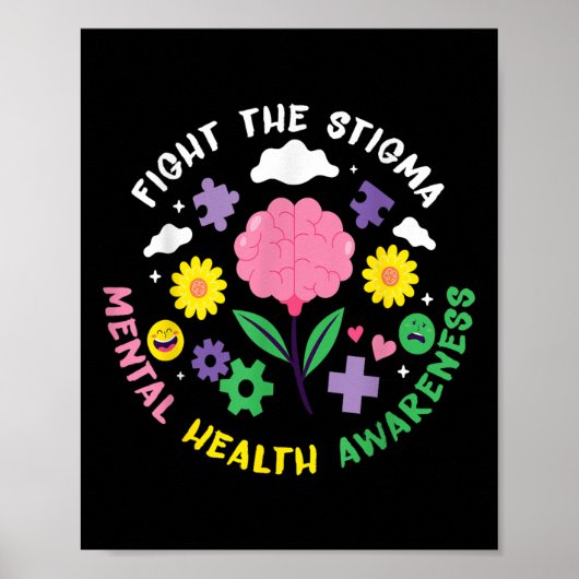 Mental Health Awareness Depression Suicide Prevent Poster (Vorne)