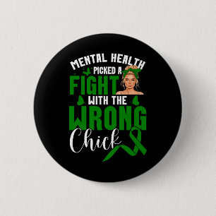 Mental Health Awareness Fight Falscher Chick Menta Button