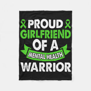 Mental Health Awareness Girlfriend Warrior Mental Fleecedecke