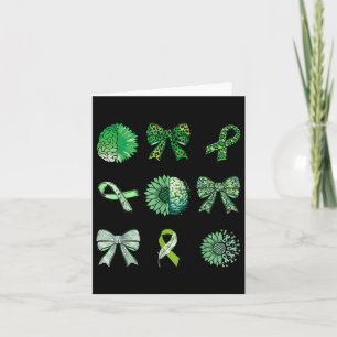 Mental Health Awareness Green Ribbon Bow Brain Men Karte