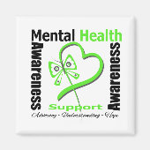 Mental Health Awareness Heart Butterfly Band Magnet (Vorne)