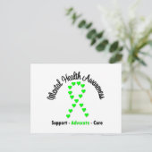 Mental Health Awareness Heart Ribbon Postkarte (Stehend Vorderseite)