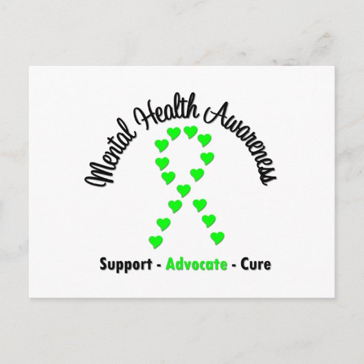 Mental Health Awareness Heart Ribbon Postkarte (Vorderseite)